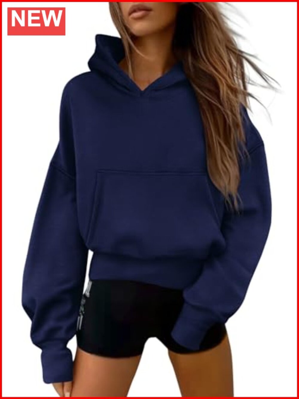 Half Zip Cropped Hoodie Sweatshirt Fleece Lined Pullover